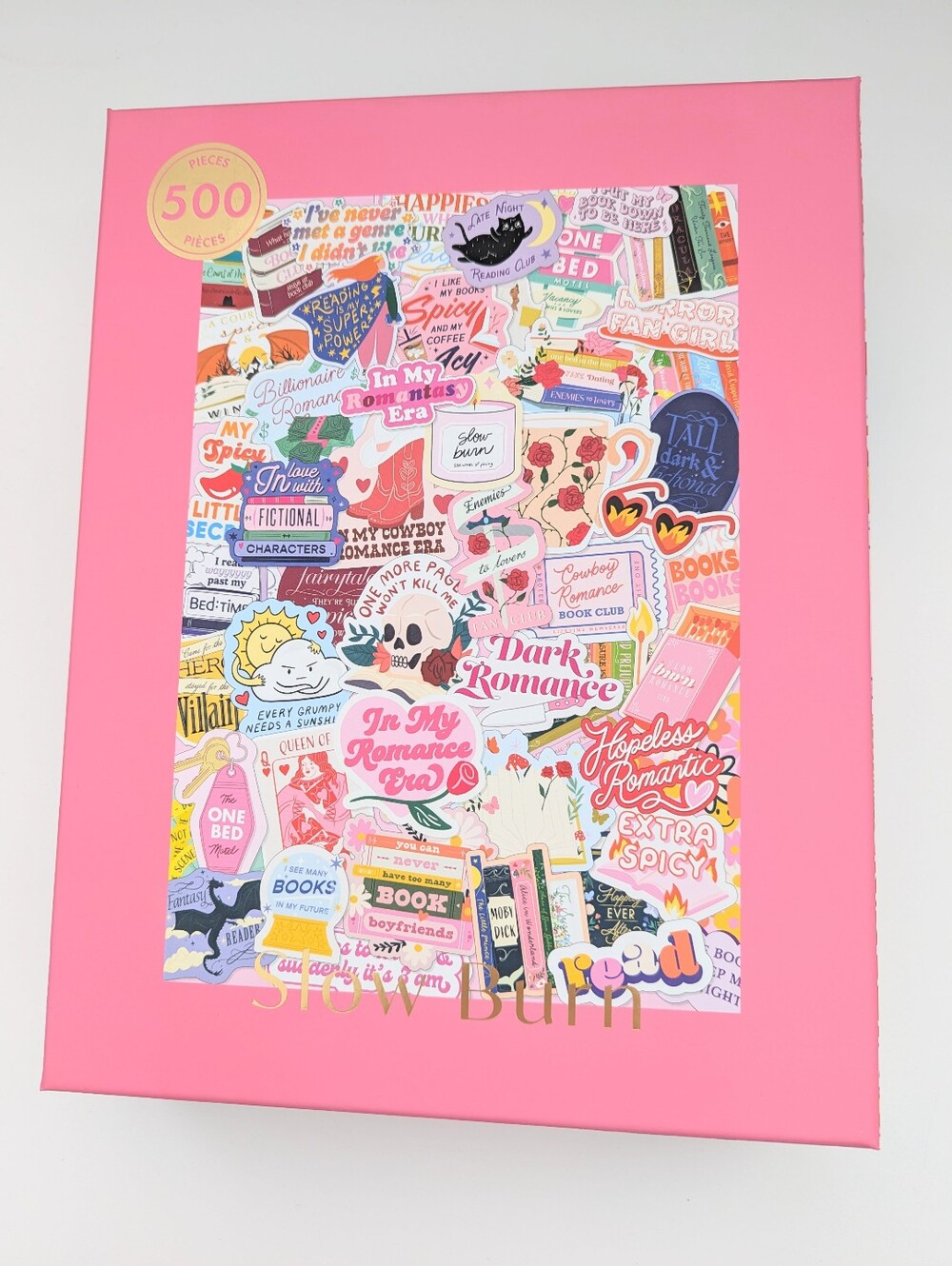 NEW IN BOX Hobbry "Slow Burn" Sticker & Label Collage 500-Piece Puzzle